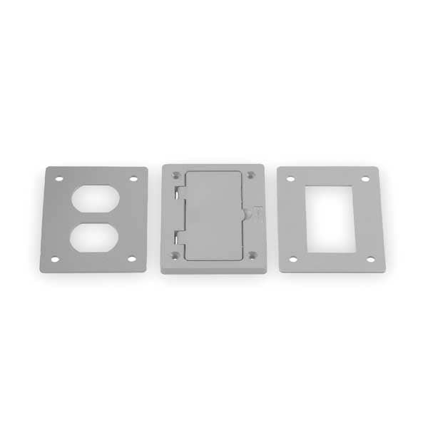 Floor Box Cover, Rectangular, Gray