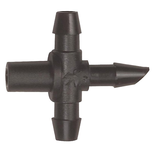 Tee, 1/4 In. Tubing, Black, Plastic, PK10
