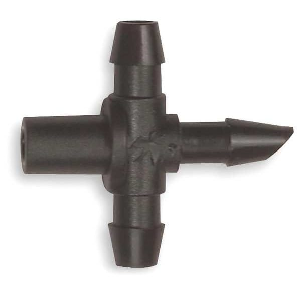 Tee, 1/4 In. Tubing, Black, Plastic, PK10