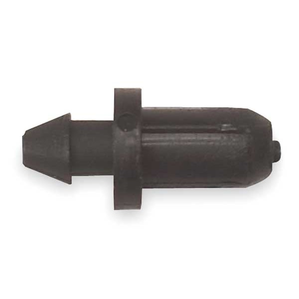 Tubing Plug, 1/4 In., Blk, Plastic, PK10