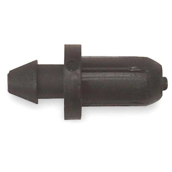 Tubing Plug, 1/4 In., Blk, Plastic, PK10