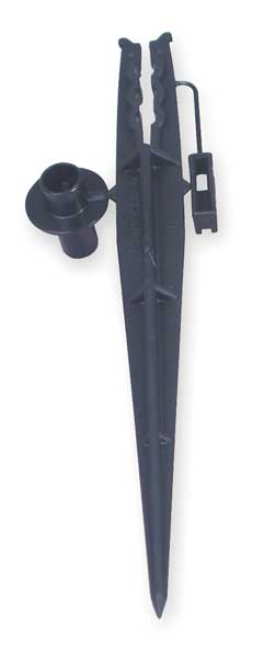 Tubing Stake, 1/4 In, Blk, Plstc, PK10