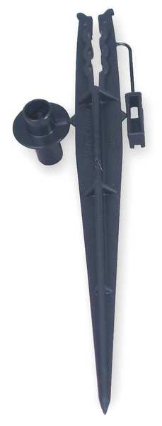 Tubing Stake, 1/4 In, Blk, Plstc, PK10
