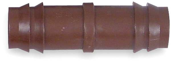 Coupling, 1/2 In. Tubing, Brn, Plastic, PK4