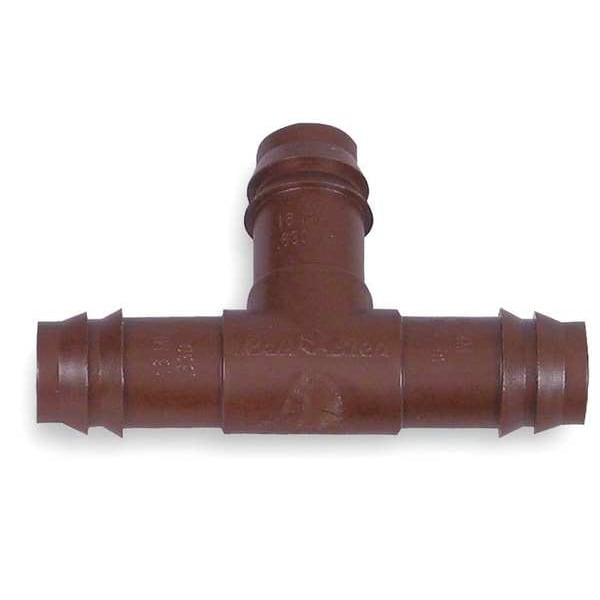Tee, 1/2 In. Tubing, Brown, Plastic, PK4