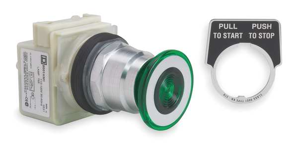 Illuminated Push Button Operator, 30 mm, Green