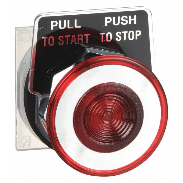 Push Button Operator, 30 mm, Push Pull Operator, Mushroom Cap, Red