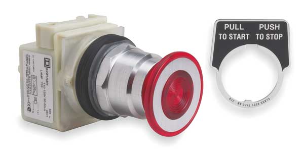 Illuminated Push Button Operator, 30 mm, Red