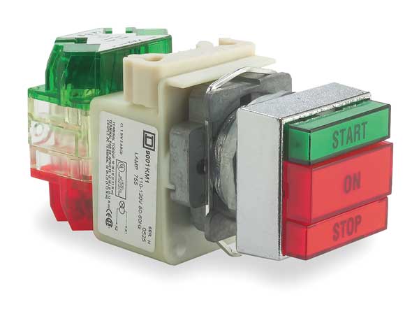Illuminated Mult-Hhead Operator with Contact, 30 mm, 1NO/1NC, Square