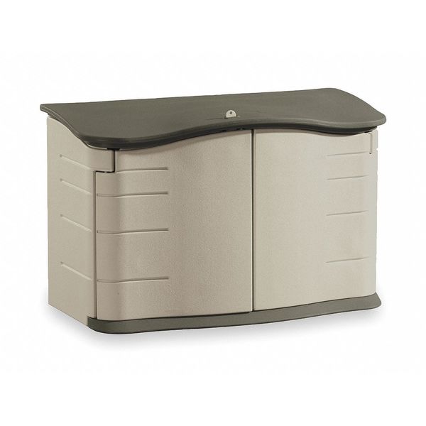 18 cu ft Resin Horizontal Outdoor Storage Shed, Sandstone