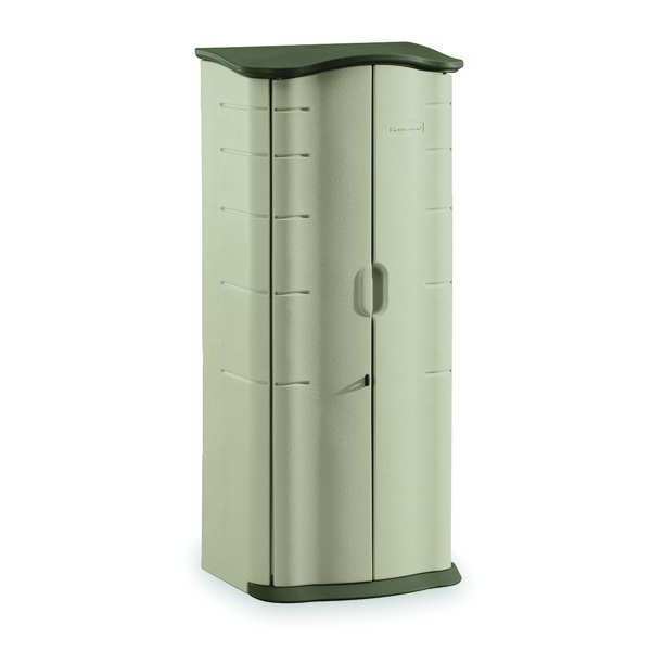 17 cu ft Resin Vertical Outdoor Storage Shed, Sandstone