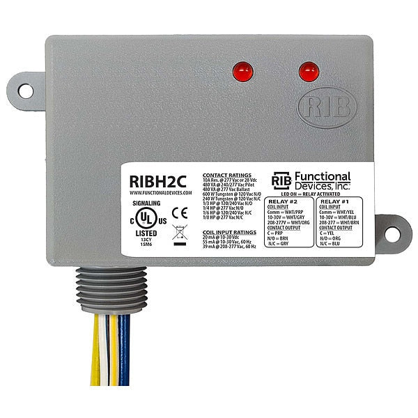 Enclosed Pre-Wired Relay, 10A, (2) SPDT