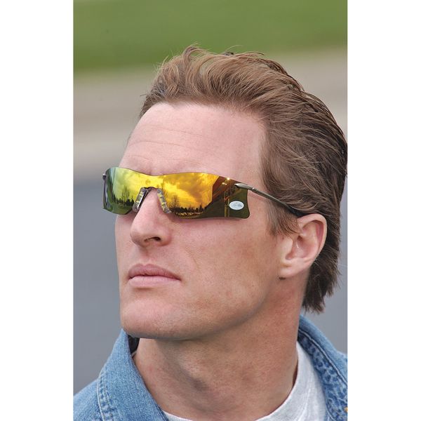 Safety Glasses, Wraparound Clear Polycarbonate Lens, Anti-Fog, Scratch-Resistant