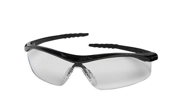 Safety Glasses, Wraparound Clear Polycarbonate Lens, Scratch-Resistant
