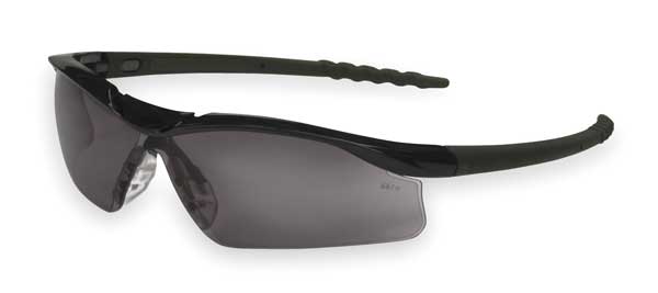 Safety Glasses, Wraparound Gray Polycarbonate Lens, Scratch-Resistant