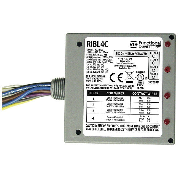 Enclosed Pre-Wired Rlay, 10A, (3)SPST, SPDT