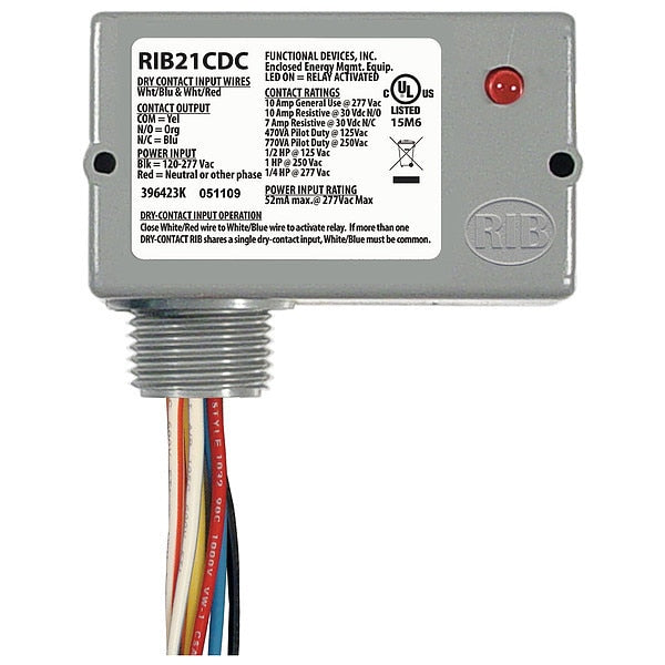 Enclosed Pre-Wired Relay, 10A@30VDC, SPDT