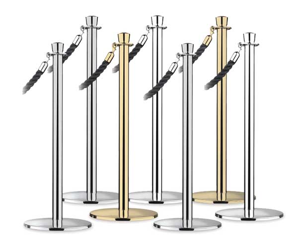 Urn Top Rope Post, Polished Chrome