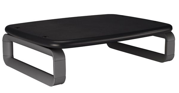 Plastic Monitor Stand, 80 lb. Capacity, Black/Gray