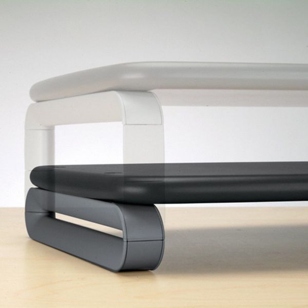 Plastic Monitor Stand, 80 lb. Capacity, Black/Gray