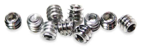 Cup Point Hex Head Set Screws, Chrome, 6-32, 10 PK