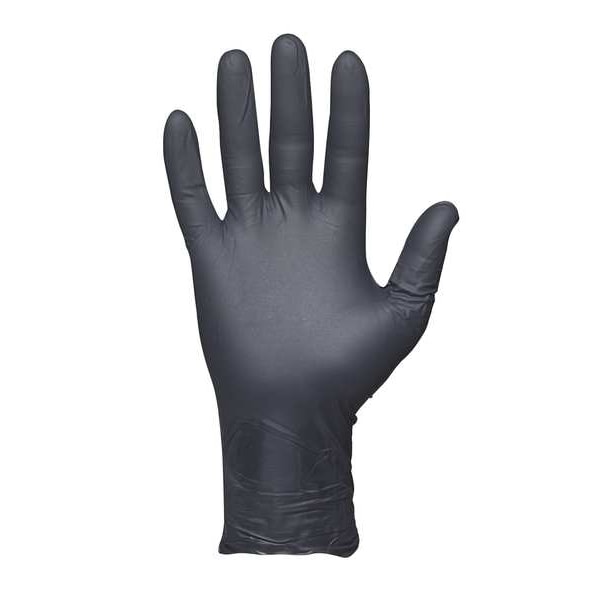 Disposable Gloves, Nitrile, Powder Free, Black, M, 50 PK