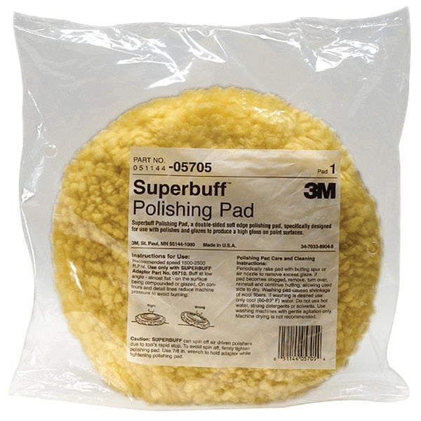 Polishing Pad, Dble Sided, 9 In, Wool Blend