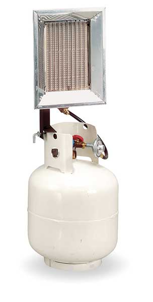 Tank Top Portable Gas Heater, LP, 16,000 BtuH, 350 cfm, 10 1/6 in Wx
