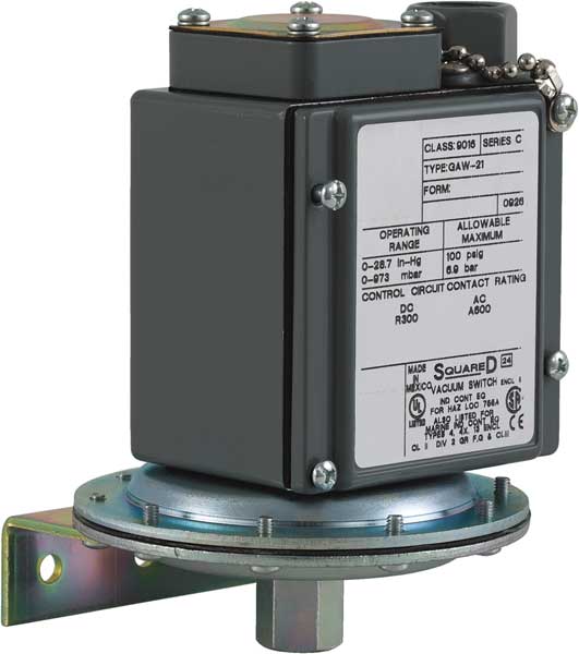 Vacuum Switch, Stndrd/Revers, 0 to 28.3