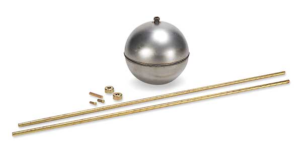Float and Rod Assembly, Round, SS, 7 In