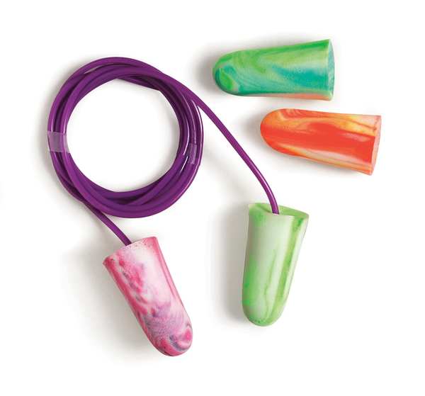 SparkPlugs Disposable Uncorded Ear Plugs, Bullet Shape, NRR 33 dB, Multi-Color, 200 Pairs