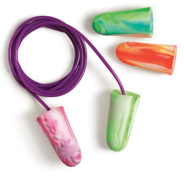 SparkPlugs Disposable Uncorded Ear Plugs, Bullet Shape, NRR 33 dB, Multi-Color, 200 Pairs