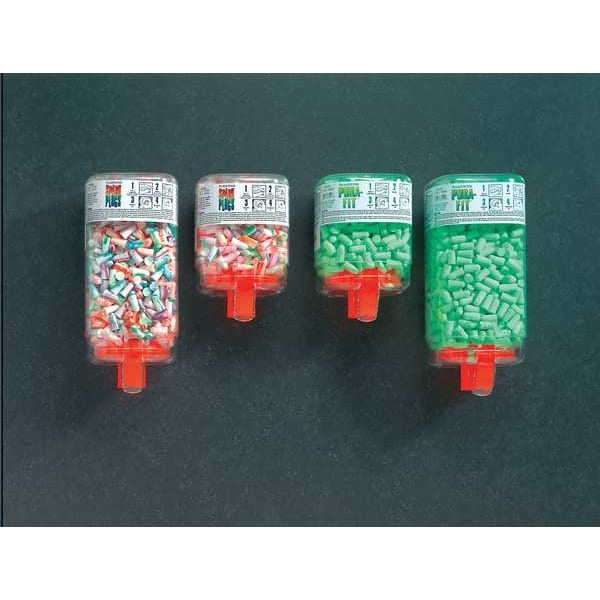Pura-Fit Ear Plug Dispenser, PlugStation, Uncorded, Bullet Shape, NRR 33 dB, Green, 250 Pairs