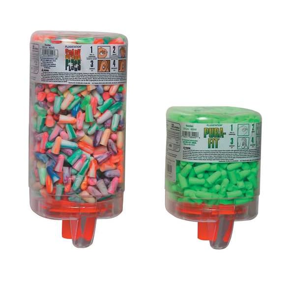 Pura-Fit Ear Plug Dispenser, PlugStation, Uncorded, Bullet Shape, NRR 33 dB, Green, 250 Pairs