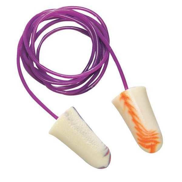 Sparkplugs Disposable Corded Earplugs, Foam, Bullet Shape, 33 dB NRR, 100 Pairs/Box