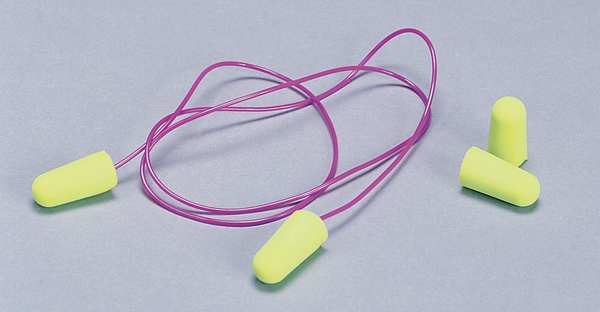 Pura-Fit Disposable Uncorded Ear Plugs, Bullet Shape, NRR 33 dB, M, Yellow, 200 Pairs