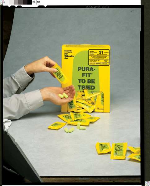Pura-Fit Disposable Uncorded Ear Plugs, Bullet Shape, NRR 33 dB, M, Yellow, 200 Pairs