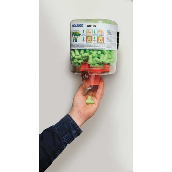 Pura-Fit Ear Plug Dispenser, PlugStation, Uncorded, Bullet Shape, NRR 33 dB, Green, 250 Pairs