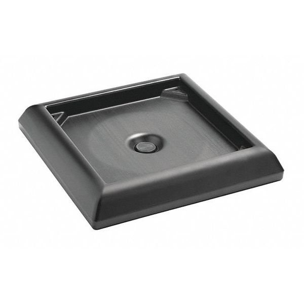 45 to 65 gal Trash Can Lid, 24 1/2 in W/Dia, Black, Plastic