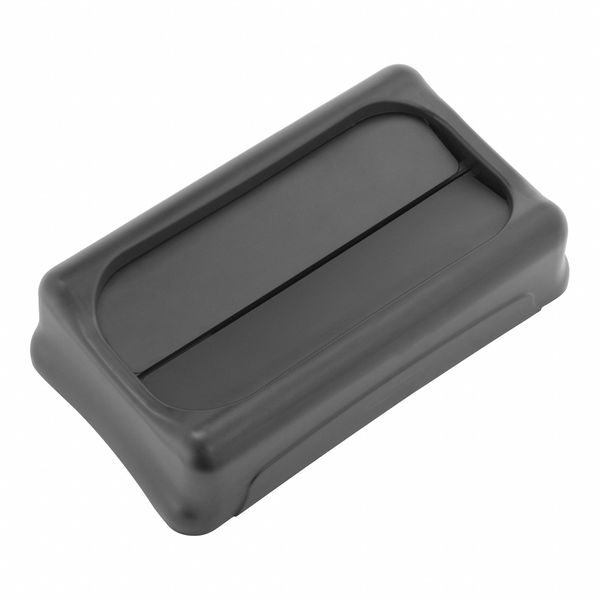 23 gal Swing Trash Can Lid, 11 1/4 in W/Dia, Black, Resin, 1 Openings