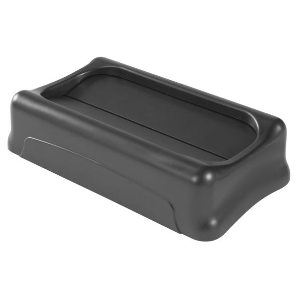 23 gal Swing Trash Can Lid, 11 1/4 in W/Dia, Black, Resin, 1 Openings