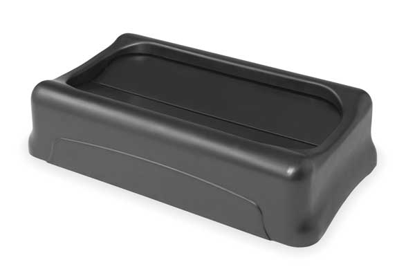 23 gal Swing Trash Can Lid, 11 1/4 in W/Dia, Black, Resin, 1 Openings