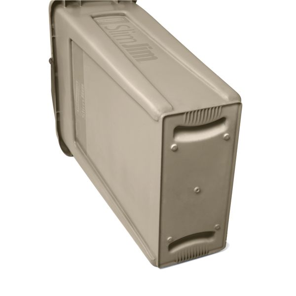 23 gal Rectangular Trash Can, Beige, 11 in Dia, None, Plastic