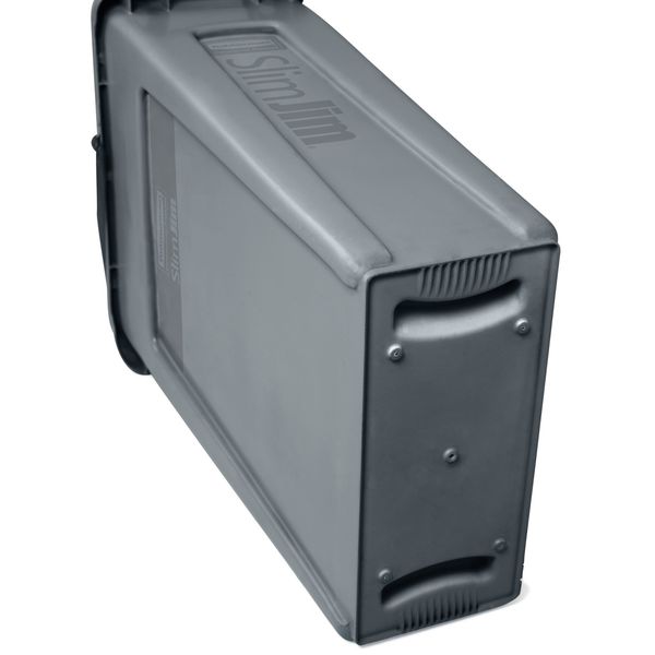 23 gal Rectangular Trash Can, Gray, 11 in Dia, None, Plastic