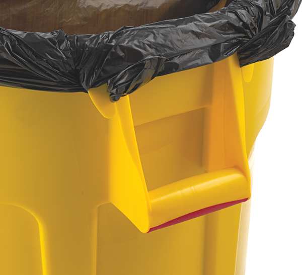 44 gal Round Trash Can, Blue, 24 in Dia, None, Plastic