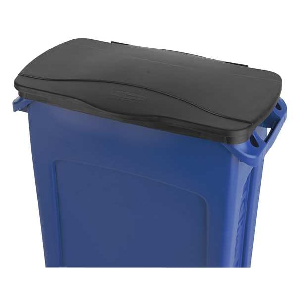 23 gal Swing Trash Can Lid, 11 1/4 in W/Dia, Gray, Resin, 1 Openings