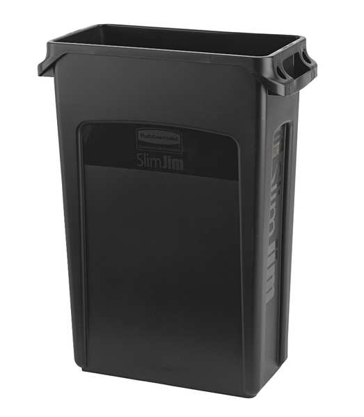 23 gal Swing Trash Can Lid, 11 1/4 in W/Dia, Black, Resin, 1 Openings