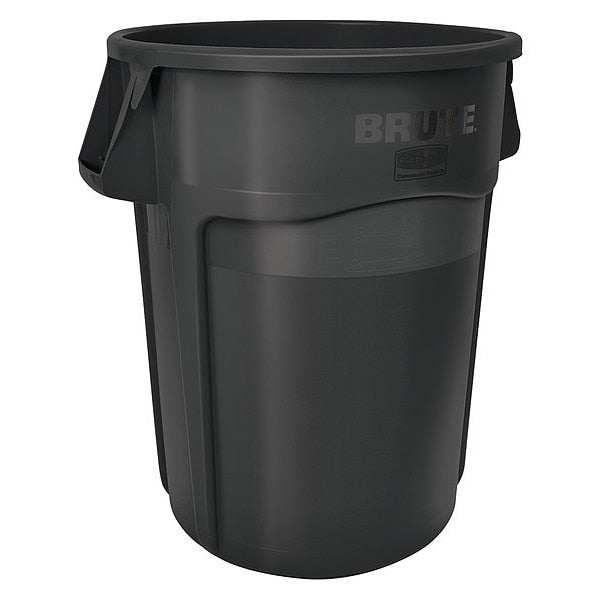 BRUTE Trash Can, Round, 44 gal Capacity, 24 in W, 31 1/2 in H, Black
