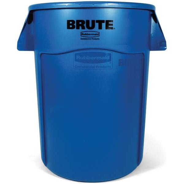 BRUTE Trash Can, Round, 44 gal Capacity, 24 in W, 31 1/2 in H, Gray