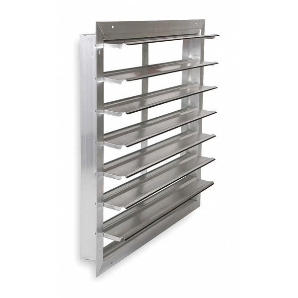 36 in Backdraft Damper / Wall Shutter, Front Flange